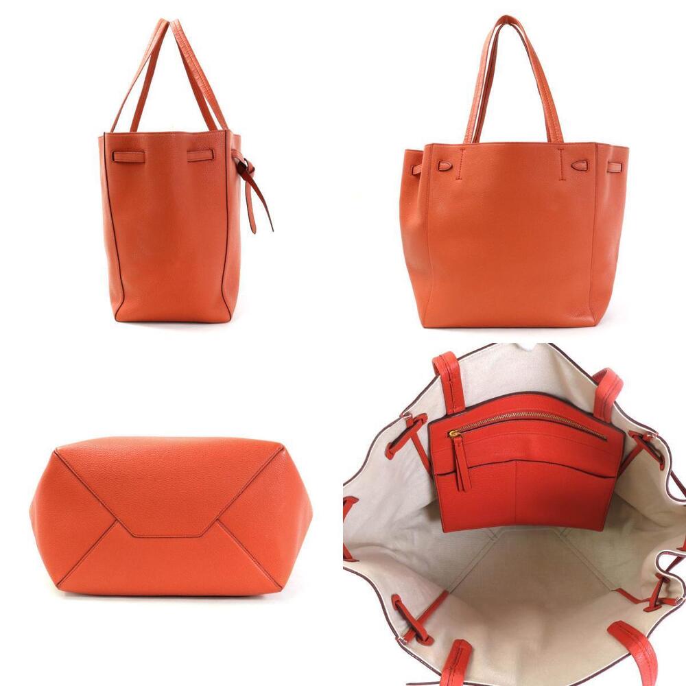 Celine Cabas Phantom Handbag Orange Leather - Picture 2 of 4